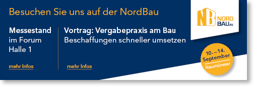 Einladung zum Vortrag Vergabepraxis am Bau auf der Nordbau